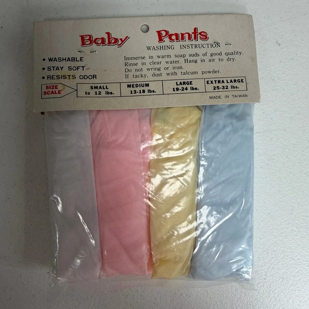 Vintage 70s Baby Large Waterproof Pants Diaper Covers 4 Pack NOS Sealed Taiwan